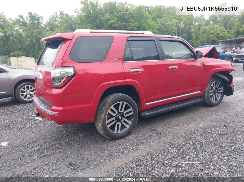 JTEBU5JR1K5655910 2019 Toyota 4Runner Limited