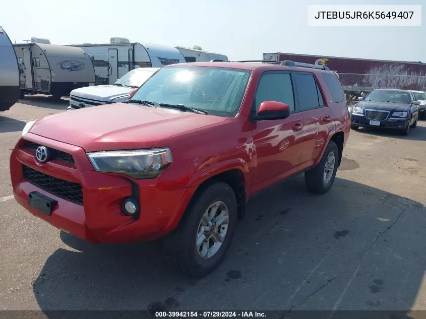 JTEBU5JR6K5649407 2019 Toyota 4Runner Sr5