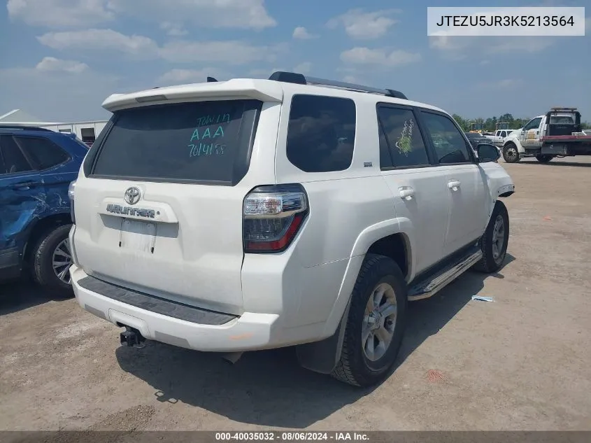 2019 Toyota 4Runner Sr5 Premium VIN: JTEZU5JR3K5213564 Lot: 40035032