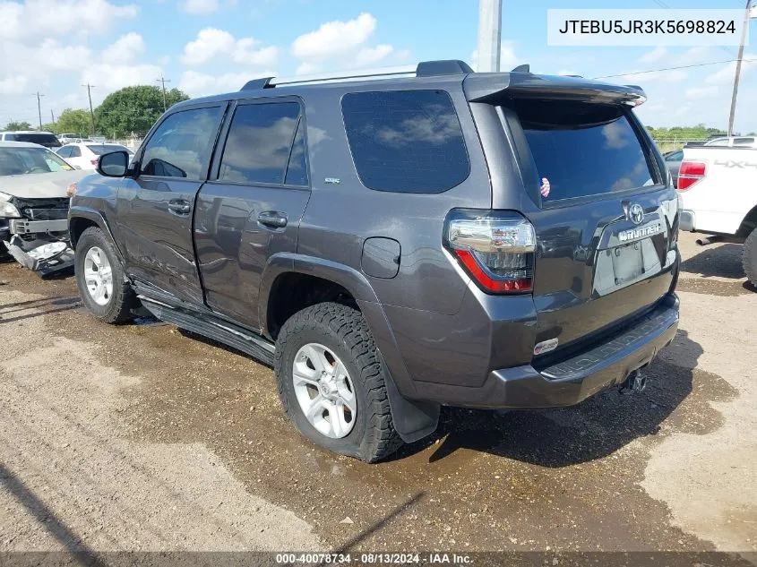 2019 Toyota 4Runner Sr5 Premium VIN: JTEBU5JR3K5698824 Lot: 40078734