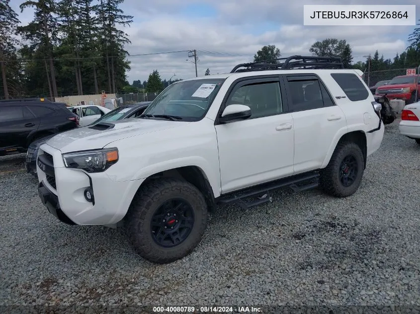 2019 Toyota 4Runner Trd Pro VIN: JTEBU5JR3K5726864 Lot: 40080789