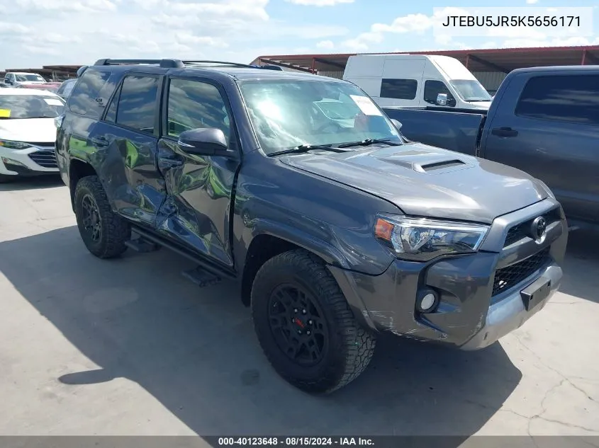 2019 Toyota 4Runner Trd Off Road Premium VIN: JTEBU5JR5K5656171 Lot: 40123648