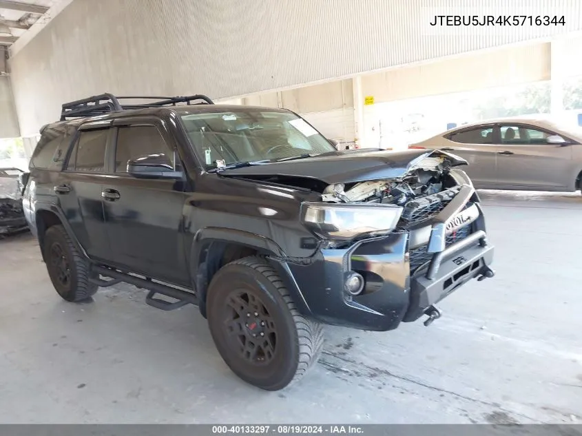 2019 Toyota 4Runner Trd Pro VIN: JTEBU5JR4K5716344 Lot: 40133297