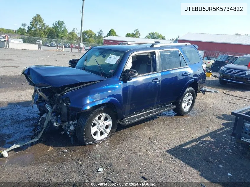 2019 Toyota 4Runner Sr5 Premium VIN: JTEBU5JR5K5734822 Lot: 40143662