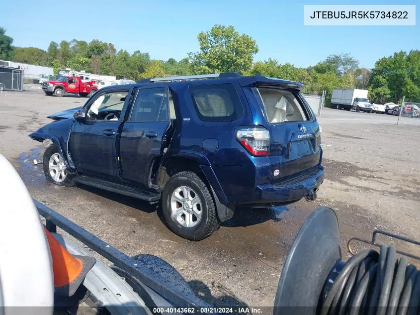 2019 Toyota 4Runner Sr5 Premium VIN: JTEBU5JR5K5734822 Lot: 40143662