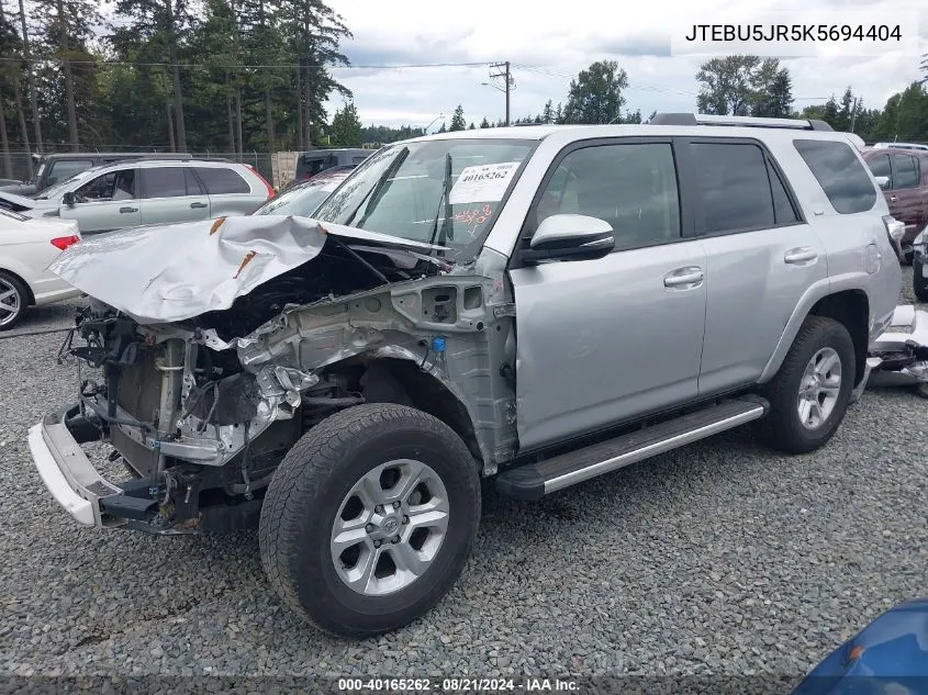 2019 Toyota 4Runner Limited/Limited Nightshade/Sr5/Sr5 Premium/Trd Off Road/Trd Off Road Premium/Trd Pro VIN: JTEBU5JR5K5694404 Lot: 40165262