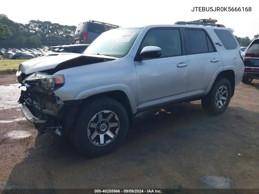 2019 Toyota 4Runner Trd Off Road VIN: JTEBU5JR0K5666168 Lot: 40255966