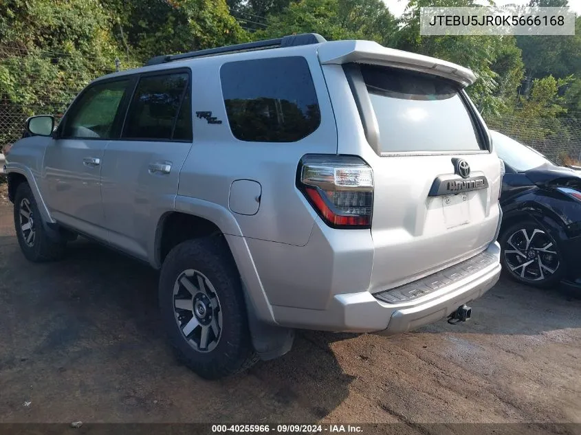 2019 Toyota 4Runner Trd Off Road VIN: JTEBU5JR0K5666168 Lot: 40255966