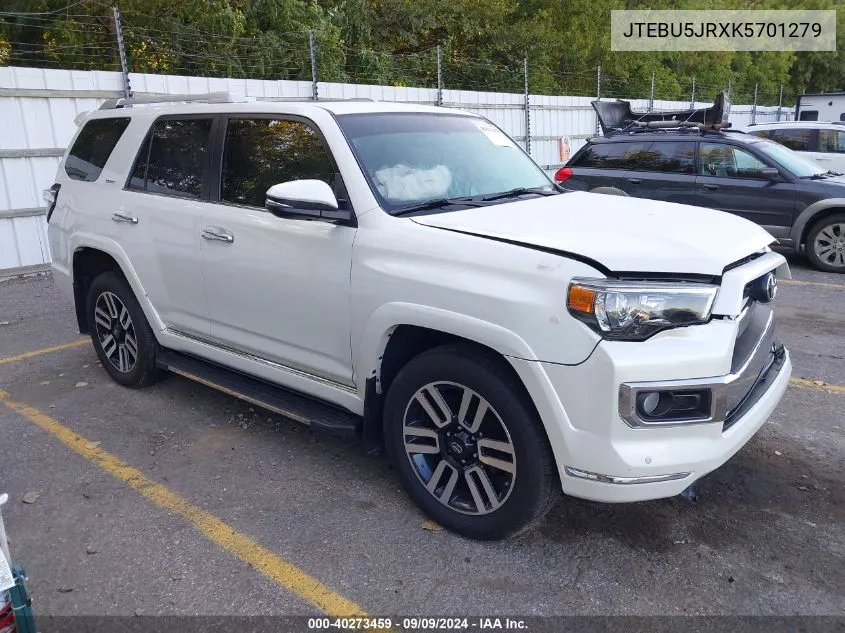 2019 Toyota 4Runner Limited VIN: JTEBU5JRXK5701279 Lot: 40273459