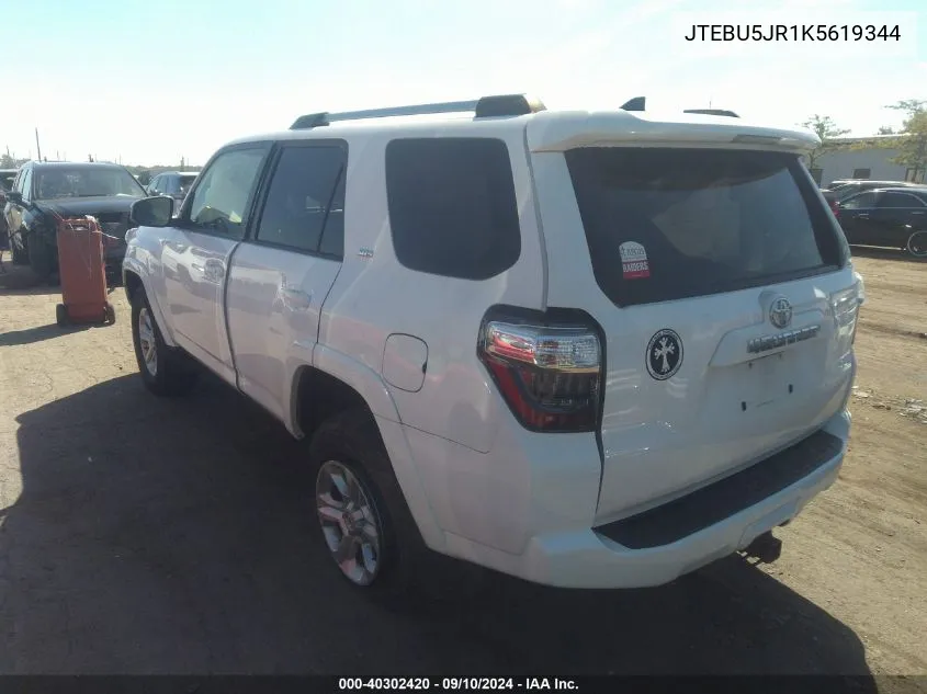 JTEBU5JR1K5619344 2019 Toyota 4Runner Sr5/Limited/Limited Night