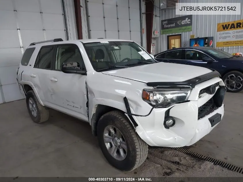 JTEBU5JR0K5721542 2019 Toyota 4Runner Sr5