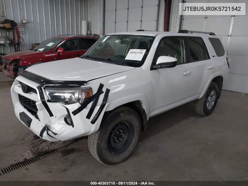 JTEBU5JR0K5721542 2019 Toyota 4Runner Sr5