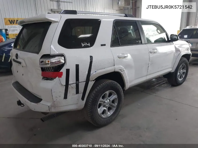 JTEBU5JR0K5721542 2019 Toyota 4Runner Sr5