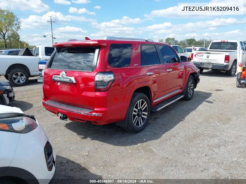 JTEZU5JR1K5209416 2019 Toyota 4Runner Limited