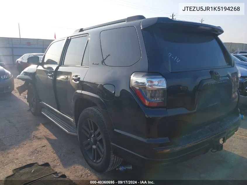 JTEZU5JR1K5194268 2019 Toyota 4Runner Sr5/Limited/Limited Night