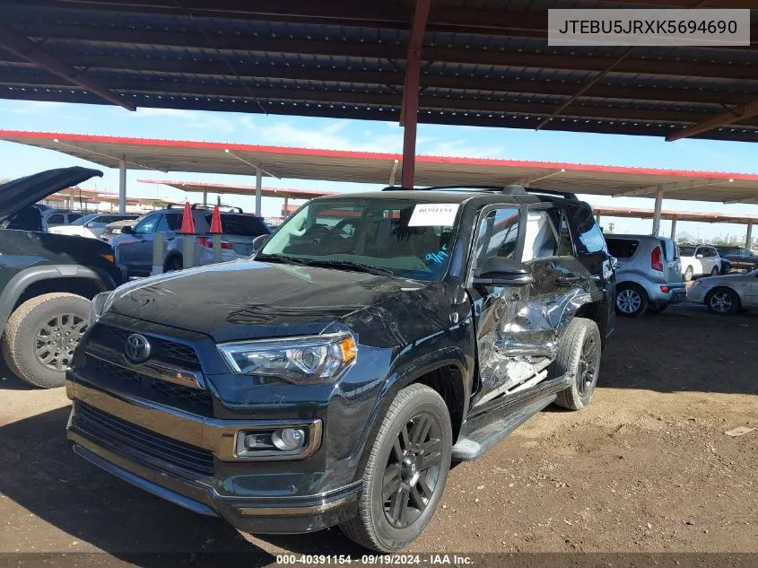 2019 Toyota 4Runner Limited Nightshade VIN: JTEBU5JRXK5694690 Lot: 40391154