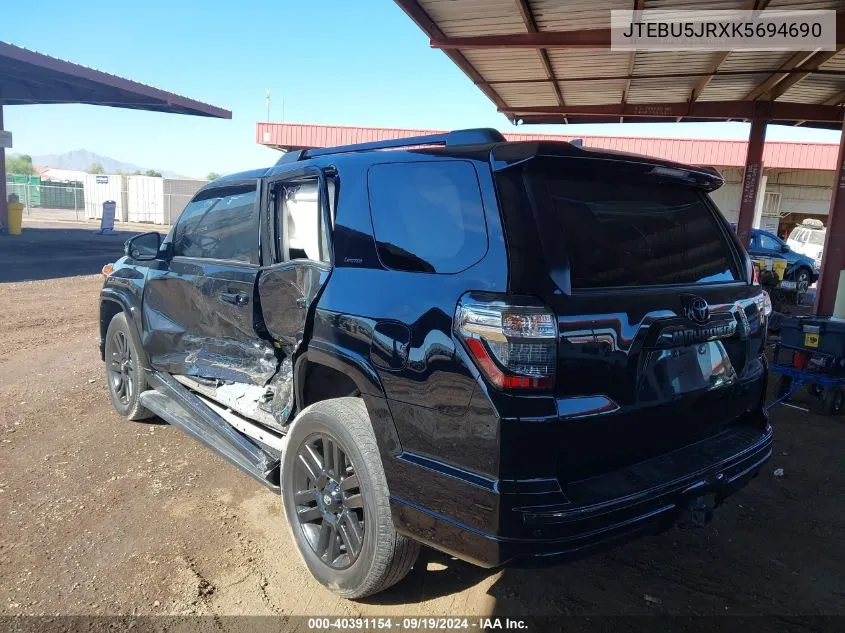 JTEBU5JRXK5694690 2019 Toyota 4Runner Limited Nightshade