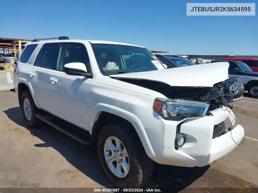 2019 Toyota 4Runner Sr5 VIN: JTEBU5JR2K5634595 Lot: 40391667