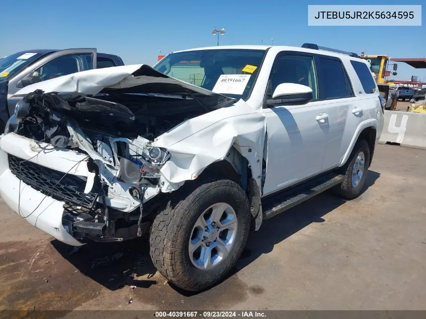 2019 Toyota 4Runner Sr5 VIN: JTEBU5JR2K5634595 Lot: 40391667