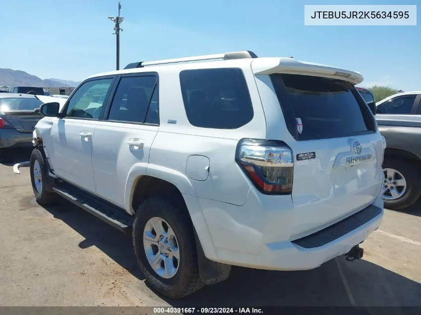 2019 Toyota 4Runner Sr5 VIN: JTEBU5JR2K5634595 Lot: 40391667