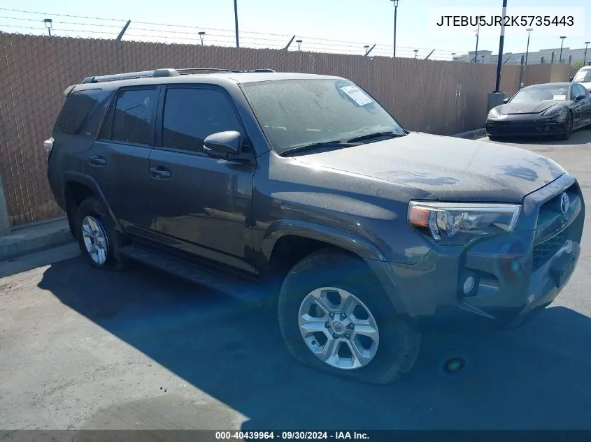 JTEBU5JR2K5735443 2019 Toyota 4Runner Sr5 Premium