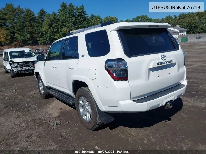 2019 Toyota 4Runner Sr5 Premium VIN: JTEBU5JR6K5676719 Lot: 40446881