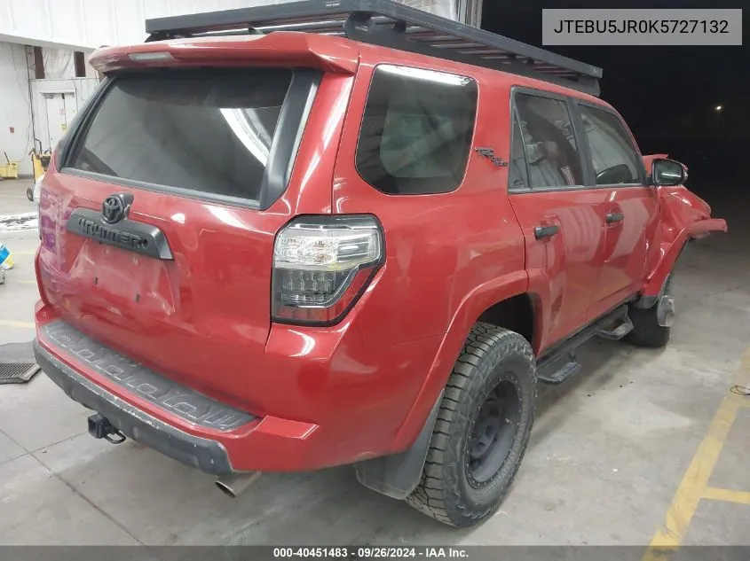 JTEBU5JR0K5727132 2019 Toyota 4Runner Trd Off Road Premium