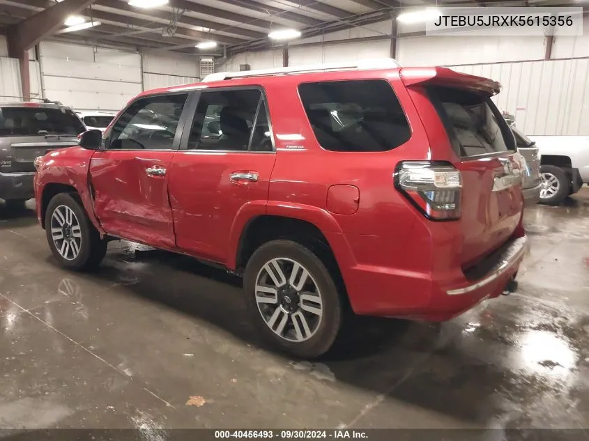 JTEBU5JRXK5615356 2019 Toyota 4Runner Limited