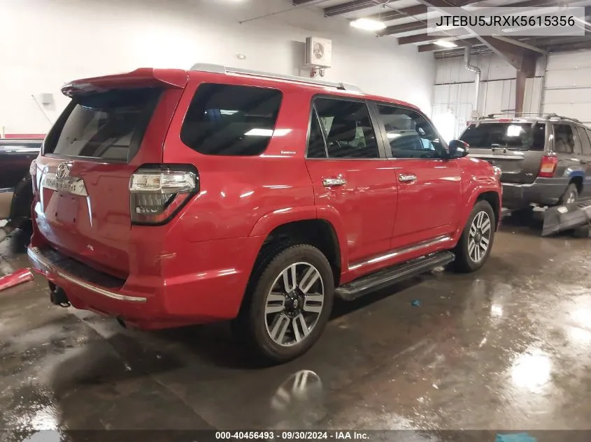 JTEBU5JRXK5615356 2019 Toyota 4Runner Limited