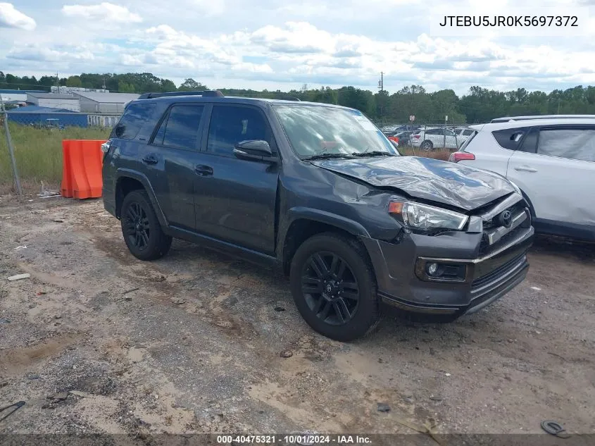 2019 Toyota 4Runner Limited Nightshade VIN: JTEBU5JR0K5697372 Lot: 40475321