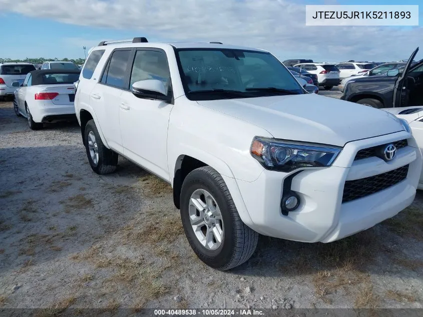 2019 Toyota 4Runner Sr5/Limited/Limited Night VIN: JTEZU5JR1K5211893 Lot: 40489538