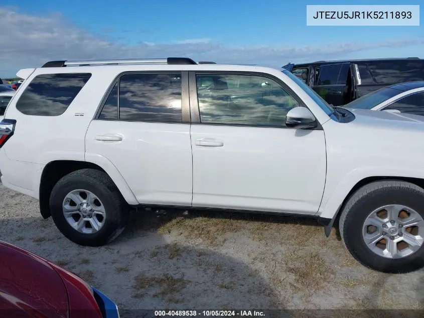 2019 Toyota 4Runner Sr5/Limited/Limited Night VIN: JTEZU5JR1K5211893 Lot: 40489538