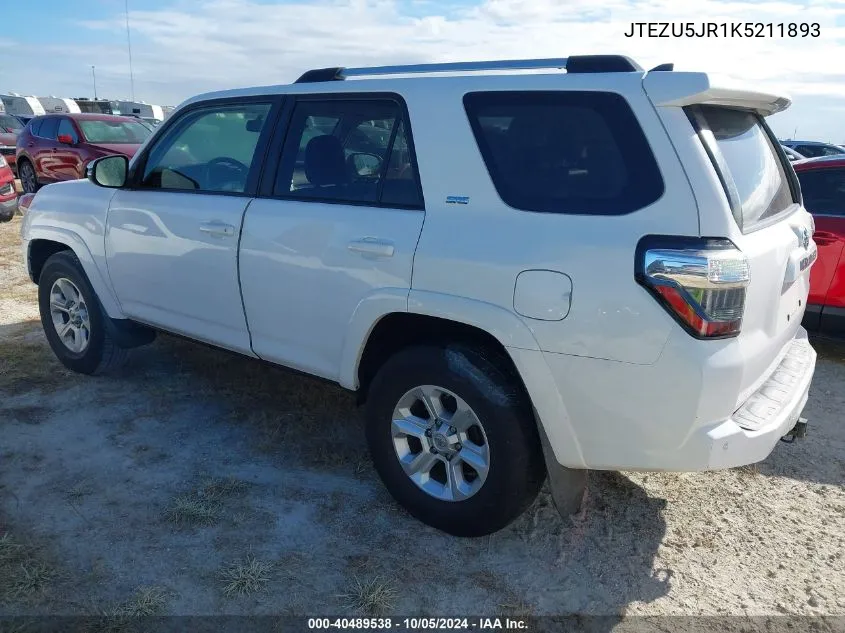 JTEZU5JR1K5211893 2019 Toyota 4Runner Sr5/Limited/Limited Night