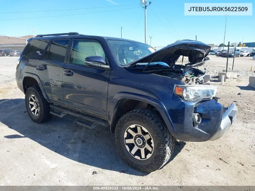 2019 Toyota 4Runner Trd Off Road Premium VIN: JTEBU5JR0K5622509 Lot: 40529332