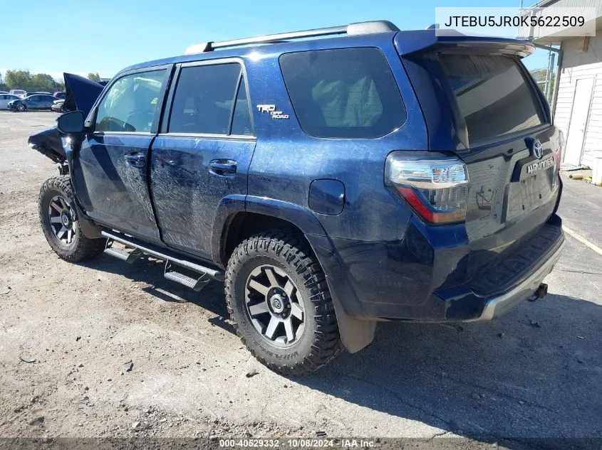 2019 Toyota 4Runner Trd Off Road Premium VIN: JTEBU5JR0K5622509 Lot: 40529332