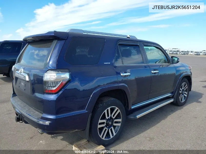 JTEBU5JR2K5651204 2019 Toyota 4Runner Limited