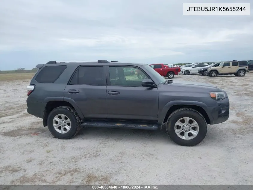 2019 Toyota 4Runner Sr5 VIN: JTEBU5JR1K5655244 Lot: 40534640