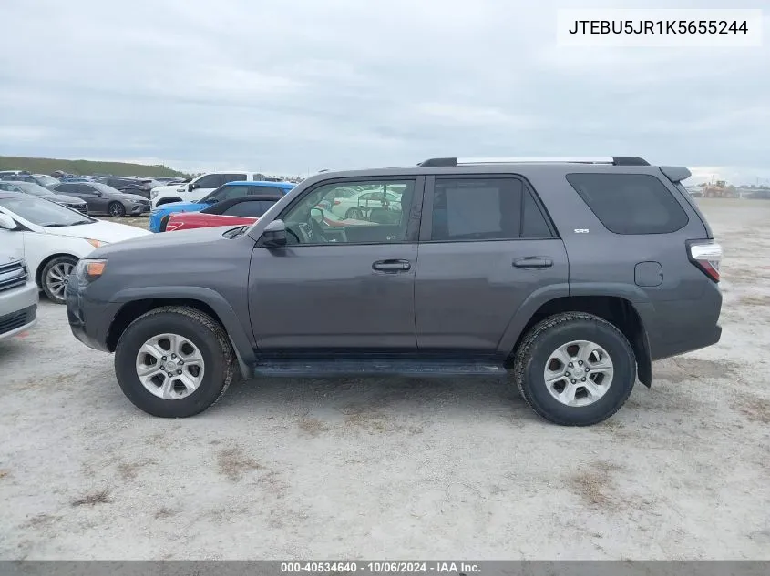 2019 Toyota 4Runner Sr5 VIN: JTEBU5JR1K5655244 Lot: 40534640