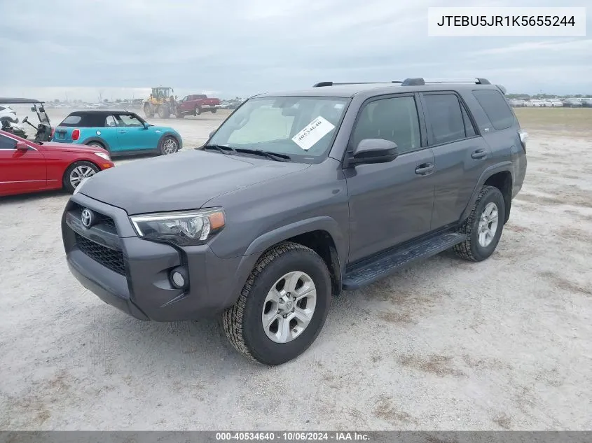 2019 Toyota 4Runner Sr5 VIN: JTEBU5JR1K5655244 Lot: 40534640