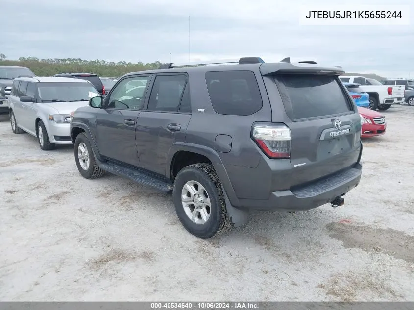 2019 Toyota 4Runner Sr5 VIN: JTEBU5JR1K5655244 Lot: 40534640