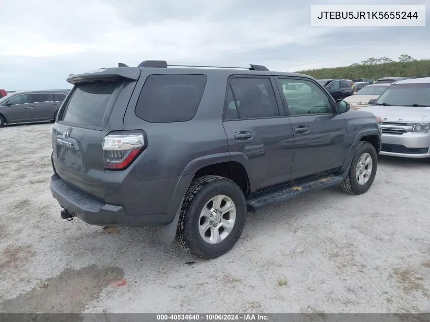 2019 Toyota 4Runner Sr5 VIN: JTEBU5JR1K5655244 Lot: 40534640