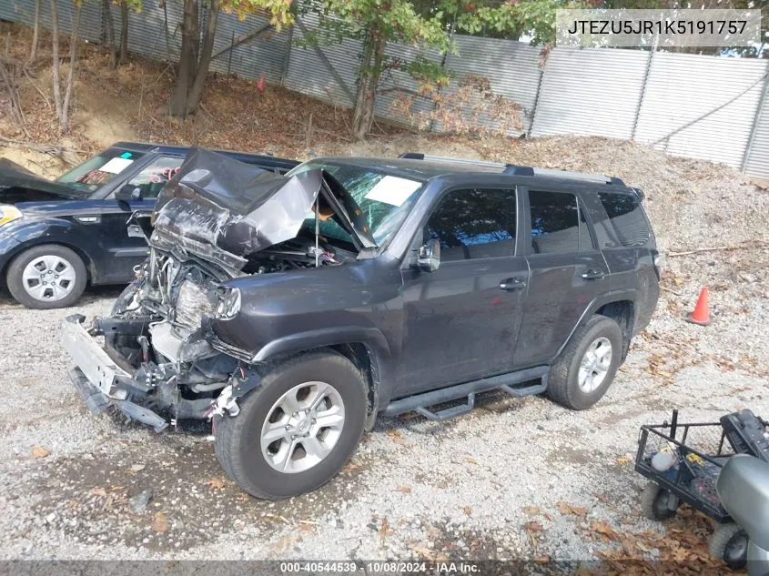 2019 Toyota 4Runner Sr5 Premium VIN: JTEZU5JR1K5191757 Lot: 40544539