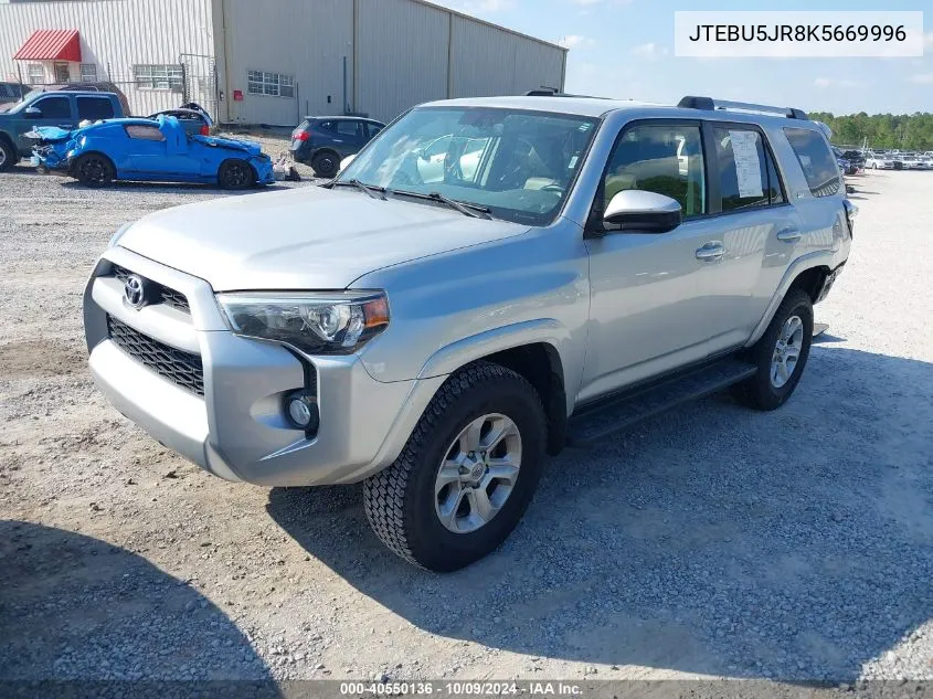 2019 Toyota 4Runner Sr5/Limited/Limited Night VIN: JTEBU5JR8K5669996 Lot: 40550136