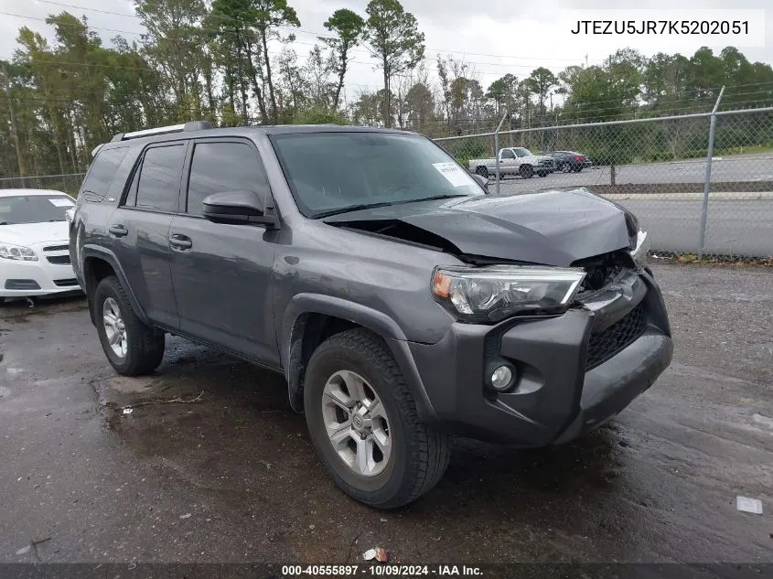 2019 Toyota 4Runner Sr5 VIN: JTEZU5JR7K5202051 Lot: 40555897