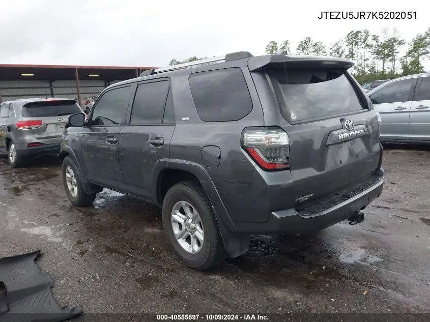 2019 Toyota 4Runner Sr5/Limited/Limited Night VIN: JTEZU5JR7K5202051 Lot: 40555897