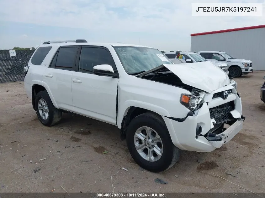 2019 Toyota 4Runner Sr5/Limited/Limited Night VIN: JTEZU5JR7K5197241 Lot: 40579308