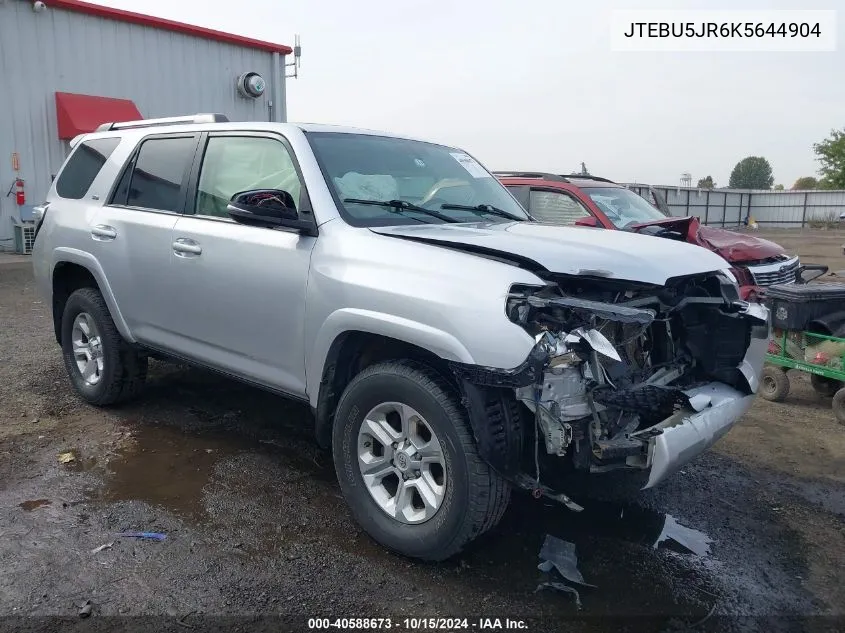 2019 Toyota 4Runner Sr5 Premium VIN: JTEBU5JR6K5644904 Lot: 40588673