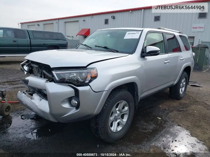 2019 Toyota 4Runner Sr5 Premium VIN: JTEBU5JR6K5644904 Lot: 40588673