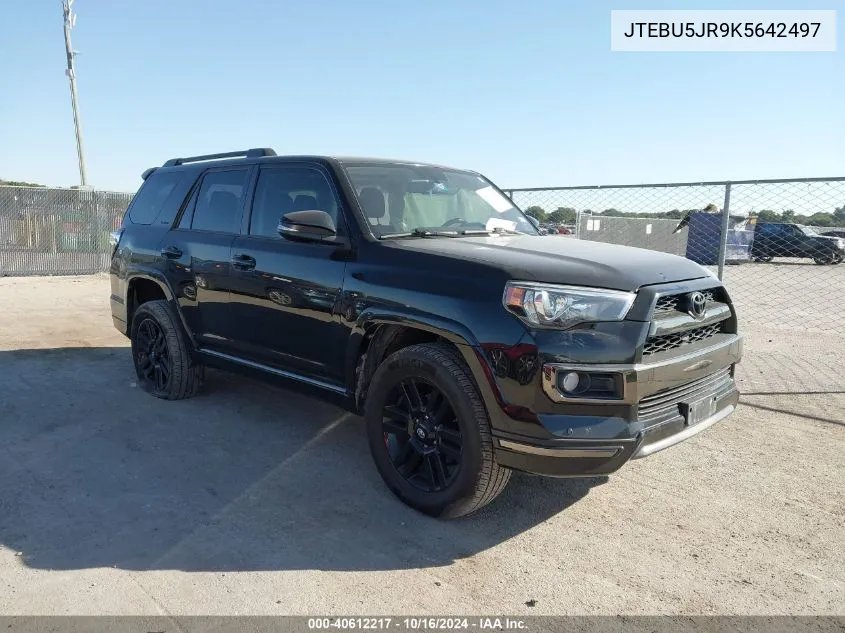 2019 Toyota 4Runner Limited Nightshade VIN: JTEBU5JR9K5642497 Lot: 40612217