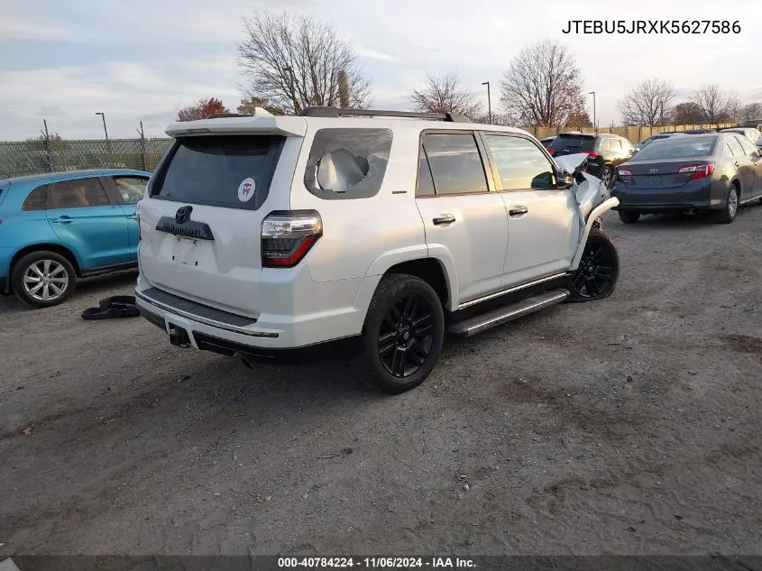 2019 Toyota 4Runner Limited Nightshade VIN: JTEBU5JRXK5627586 Lot: 40784224